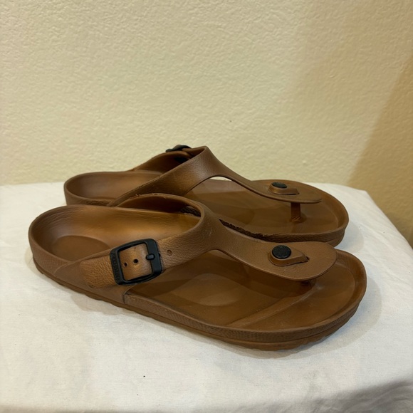 Birkenstock EVA Gizeh Rose Gold Metallic Sandals Shoes Women’s Size 37 - Picture 5 of 5